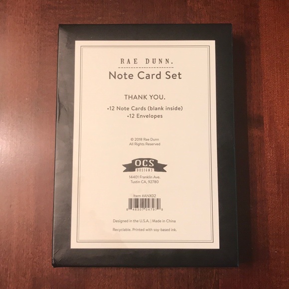 *SOLD**  Large Rae Dunn Thank You Notes Cards NEW! - Picture 2 of 3